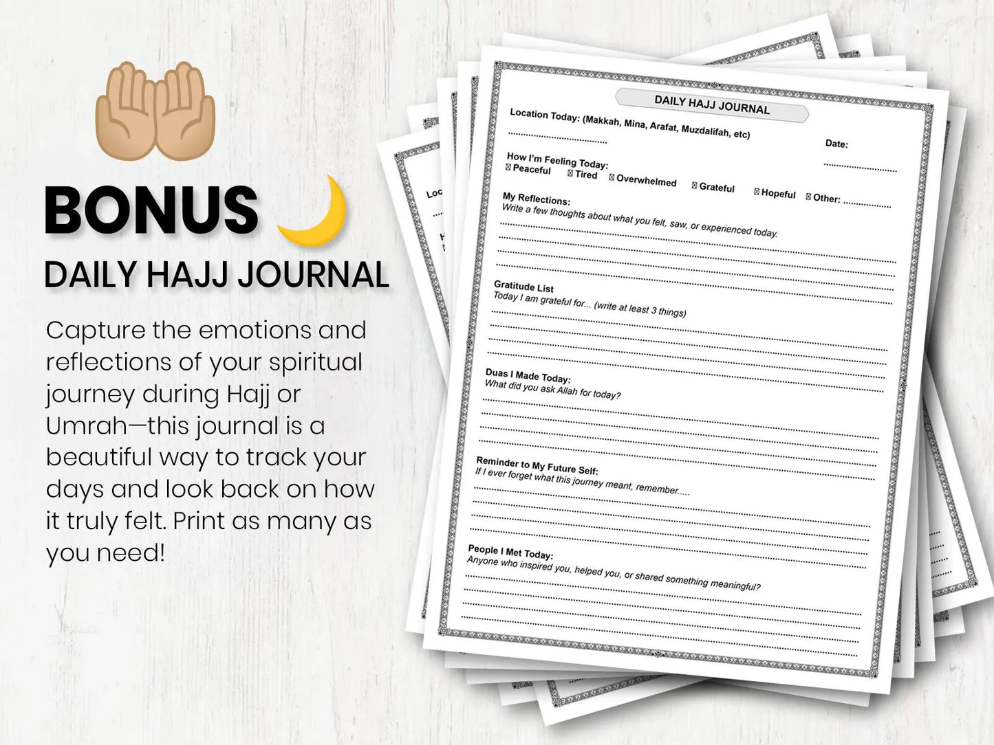 Hajj Dua Cards Printable PDF - Barakah Gift House