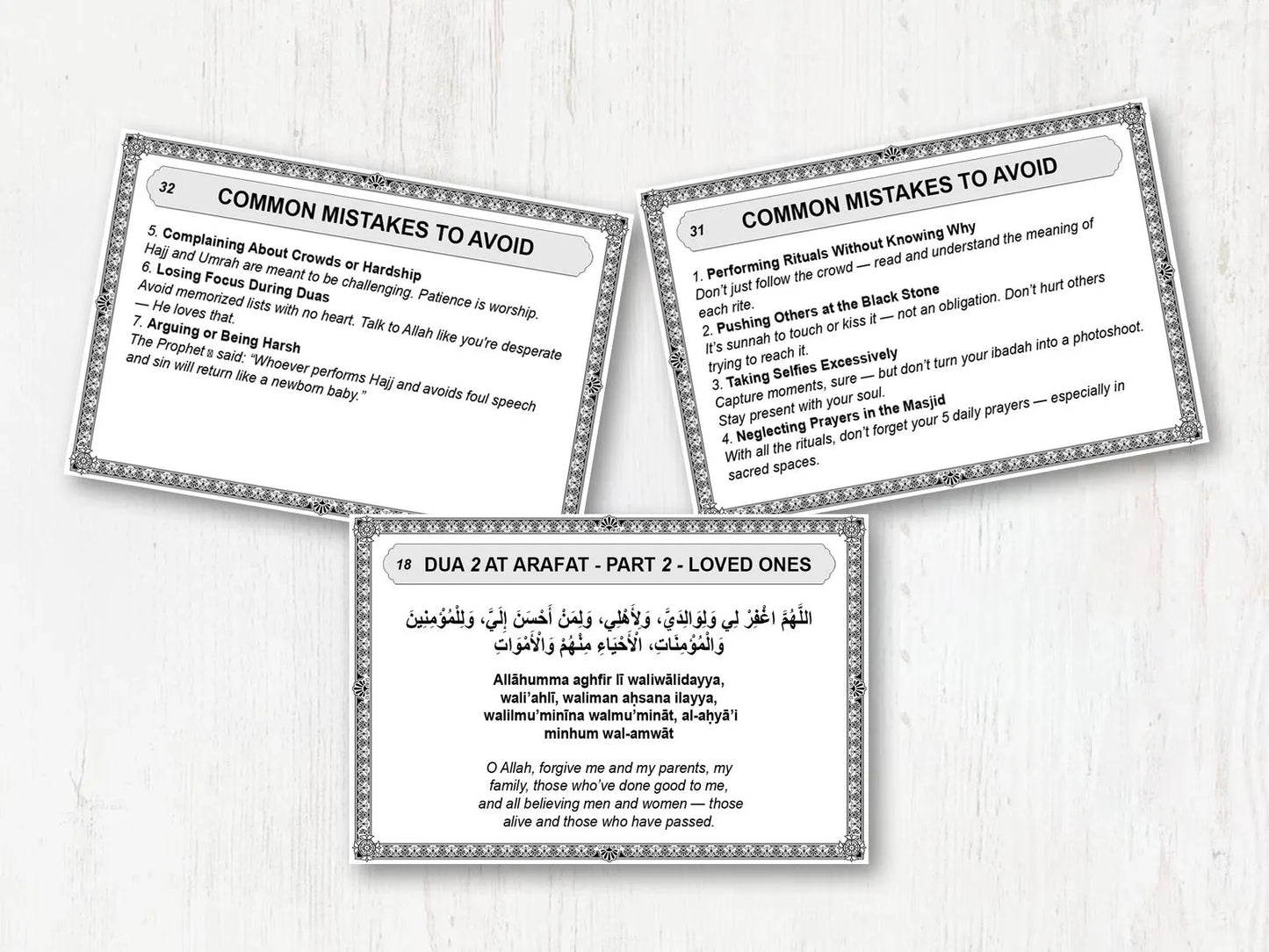 Hajj Dua Cards Printable PDF - Barakah Gift House